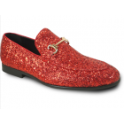 Red Sparkle Slip-on Tuxedo Shoes